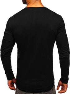 Tee-shirt manche longue imprimé pour homme noir Bolf 146744