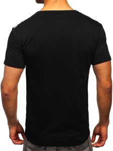 Tee-shirt noir avec imprimé pour homme Bolf Y70006