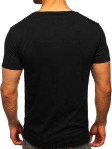 Tee-shirt noir avec imprimé pour homme Bolf Y70012