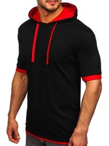 Tee-shirt noir-rouge sans imprimé pour homme Bolf 8