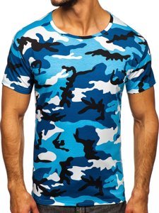 Tee-shirt pour homme bleu clair camo Bolf S807