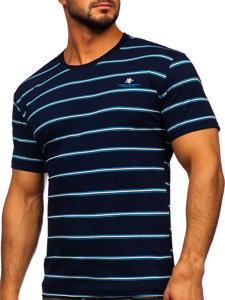 Tee-shirt pour homme bleu foncé Bolf 14952