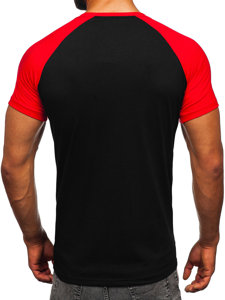 Tee-shirt pour homme noir-rouge Bolf 8T82