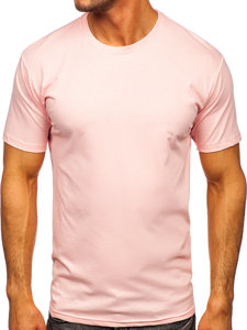 Tee-shirt rose clair sans imprimé pour homme Bolf 192397