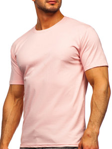 Tee-shirt rose clair sans imprimé pour homme Bolf 192397