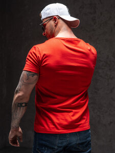 Tee-shirt rouge avec imprimé pour homme Bolf Y70015