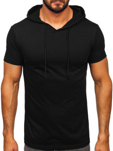 Tee-shirt sans imprimé à capuche pour homme noir Bolf 8T957