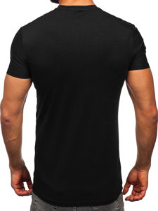 Tee-shirt sans imprimé pour homme noir Bolf MT3001