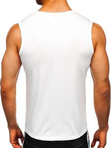 Tee-shirt tank top sans imprimé blanc Bolf 99001   