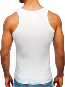 Tee-shirt tank top sans imprimé blanc Bolf NB002