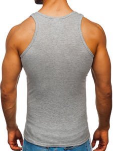 Tee-shirt tank top sans imprimé gris Bolf NB002