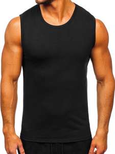 Tee-shirt tank top sans imprimé noir Bolf 99001   