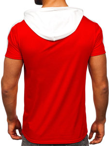 Tee-shirt uni à capuche pour homme rouge Bolf 8T299