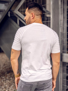 Tee-shirt uni pour homme blanc Bolf 8T88A