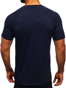 Tee-shirt uni pour homme bleu foncé Bolf 8T88