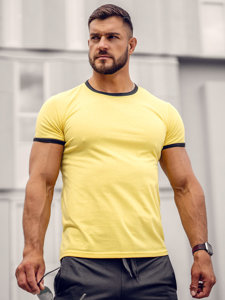 Tee-shirt uni pour homme jaune Bolf 8T83A