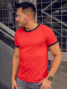 Tee-shirt uni pour homme rouge Bolf 8T83A