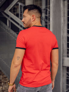 Tee-shirt uni pour homme rouge Bolf 8T83A