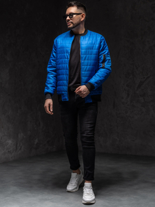 Homme Blouson de transition bomber matelassé Bleu Bolf MY-02A1
