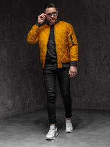 Homme Blouson de transition bomber matelassé Camel Bolf MY-01A1