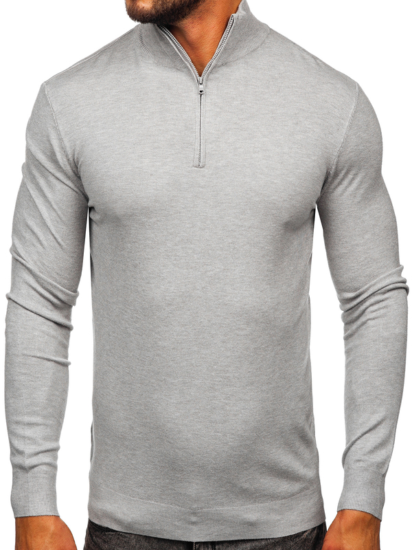 Le pull à col montant pour homme gris Bolf MM6007