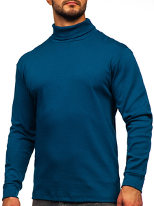 Homme Pull à col roulé basic Bleu mer Bolf 145347-1