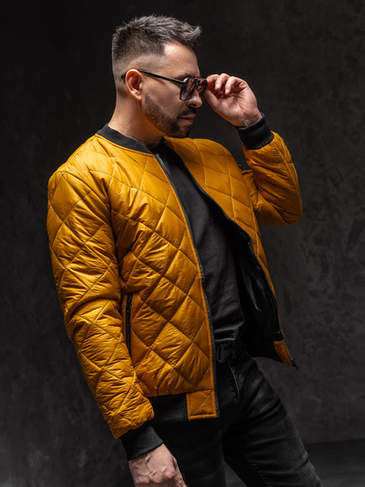 Homme Blouson de transition bomber matelassé Camel Bolf MY-01A1