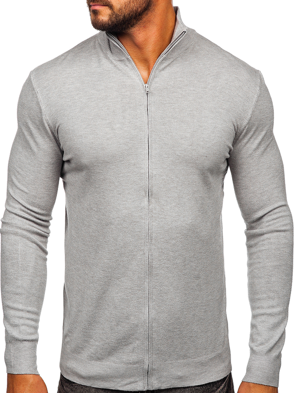 Le pull avec fermeture pour homme gris Bolf MM6004