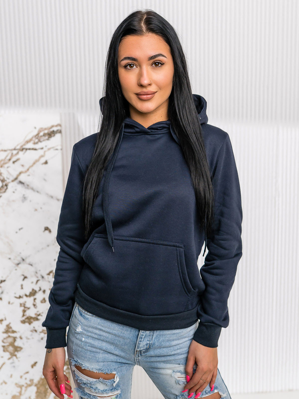 Femme Sweat-shirt kangourou Bleu foncé Bolf W02A1