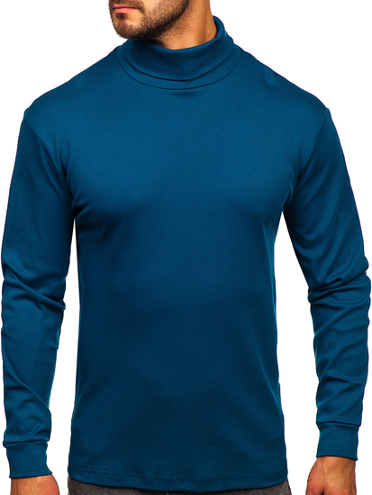 Homme Pull à col roulé basic Bleu mer Bolf 145347-1