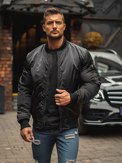 Homme Blouson bomber de transition Noir Bolf AK95A2