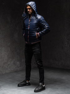 Homme Blouson de transition matelassé Bleu foncé Bolf 6191A1